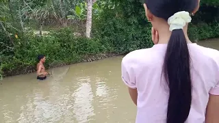 Về quê bắt cá, cảnh thanh bình