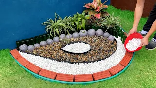 Decorate the corner of the small garden with small stones - Garden ideas