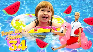 Çocuk videosu! Cankurtaran, Barbie'ye yardım ediyor! Oyuncak bebeklerle havuz oyunu!