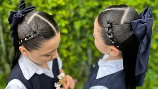 Hermoso peinado para niñas/ idea para la escuela ✨✅👧🏻