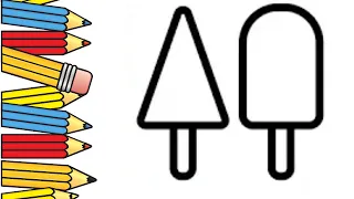 How to draw ice cream of 3 flavours ll step by step tutorial for kids ll easy way