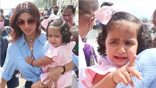 Shilpa Shetty Surrogate बेटी Samisha Shetty Kundra Paparazzi की वजह से रोने लगी