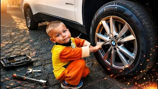 BMW X5 BROKE DOWN! Little Mechanic Saves the Car! 🚗🔧