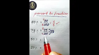 Converting Percents to Fractions | how to convert percentage into fraction | MATH TRICK 🔥