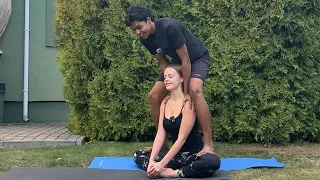 Couple Stretching with @Abhihoneybee123