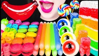 ASMR RAINBOW DESSERTS 레인보우 디저트 KOHAKUTO NIK-L-NIP WAX STICKS MUKBANG 먹방