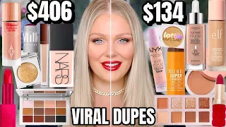 FULL FACE TESTING VIRAL DRUGSTORE MAKEUP DUPES 2022 😍 | DRUGSTORE VS HIGH END MAKEUP
