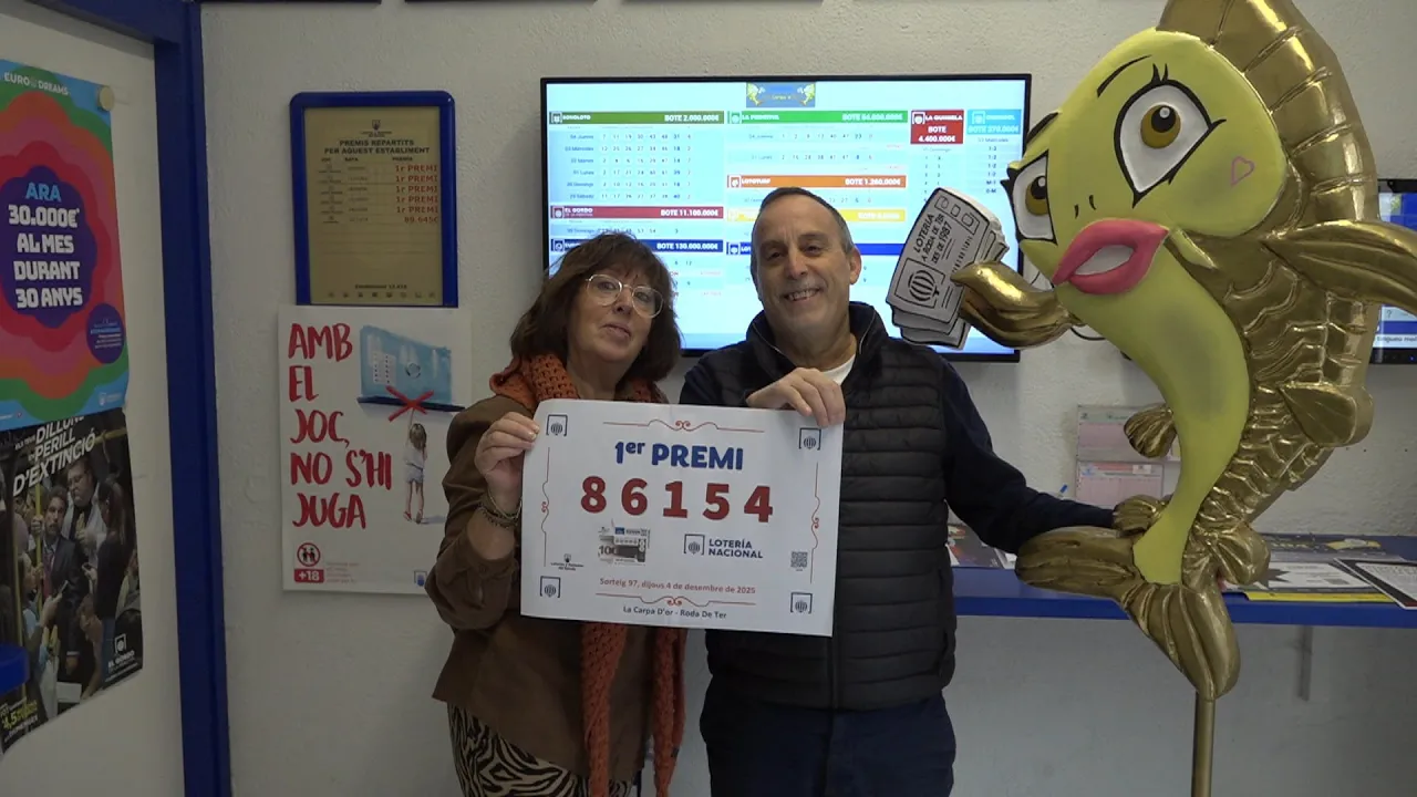 Roda de Ter reparteix 1,8 milions d’euros d’un primer premi de la Loteria Nacional