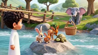 اقاذ الحيوناتحيوانات محاصرة بعد العاصفة! 🌊🐘 | #القرد_السعيد #EnglishSubtitles  #قصص_أطفال