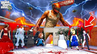 GTA 5 : Chain Saw Franklin Vs All Ghosts in Los Santos | Hide and seek Game in GTA 5 Telugu