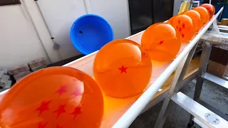 Giant Dragon Ball Marble Run + Water Slurder Rain Gutter Exciting Marble Run