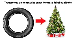 Transforma UN NEUMATICO en un hermoso ÁRBOL NAVIDEÑO