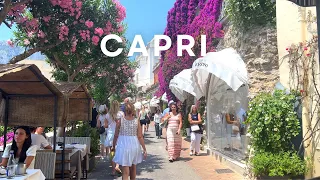[4K]🇮🇹Italy Summer Evening Walk: Center of Capri, Belvedere Tragara, Dinner at Le Botteghe🍷🦐