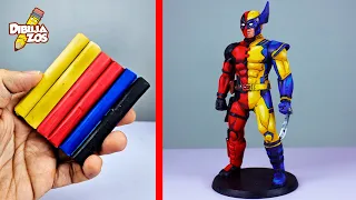 USÉ PLASTILINA ESCOLAR PARA HACER A DEADPOOL Y WOLVERINE 🔥