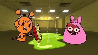 Sprunki and Pou Pou Cleaning Time
