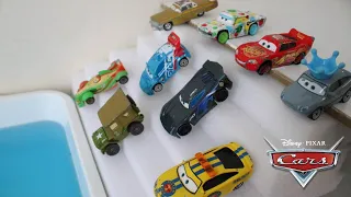 Disney Pixar Cars Rayo Mcqueen, Jackson Storm, Raoul and more Jumps in Blue Water