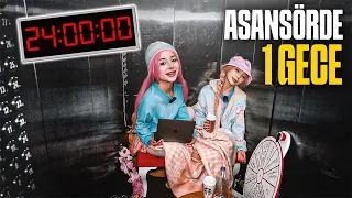 ASANSÖRDE BİR GECE KALMAK !? #24saat