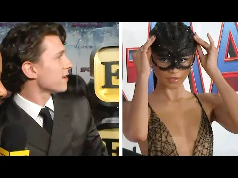 Tom Holland STOPS Interview To Watch Zendaya's Arrival #shorts
