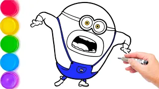 How to draw Mega Minion Dave in Despicable Me 4 tutorial for kids