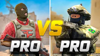 um TIME PROFISSIONAL de CS 2 contra um TIME PROFISSIONAL de COUNTER BLOX (FaZe vs BRASIL)