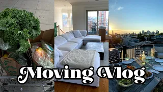 MOVING VLOG: first day in the new apartment, rooftop dinner, unpacking!