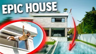 PARKOUR en la EPIC HOUSE🏡💦 *saltamos a la piscina*