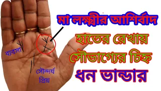 মা লক্ষ্মীর আশির্বাদ প্রাপ্ত হাতের রেখায় সৌভাগ্যের চিহ্ন ধন ভান্ডার | Astrology Palmistry