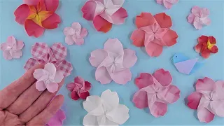 折り紙 桜の花 立体 折り方 Origami flower Cherry blossoms tutorial（NiceNo1）