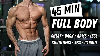 45 Min FULL BODY WORKOUT | No Equipment | No Jumping | Rowan Row