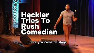 Heckler Tries Rushing To Fight Comedian