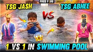 Jash Vs Abhee 1 Versus 1 in Swimming Pool😱 || Playing Under water -Garena Free Fire