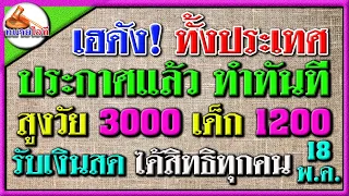 ข่าวดี! ผู้สูงอายุและเด็กเฮดัง รับเบี้ยสูงวัย 3000บาท เงินอุดหนุนบุตร 1200 บาท รับเป็นเงินสดได้ทุกคน