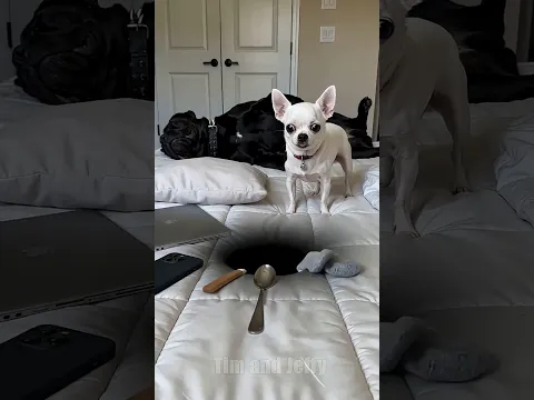 Funny Chihuahua Tries To Hide A Black Hole From His Owner 😂