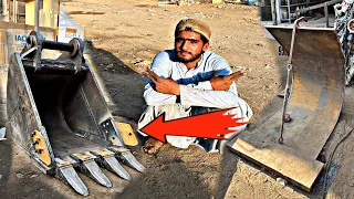 how to make excavator 270 new bucket with crushed ship iron plate and welding
