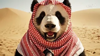 الباندا ضايع في صحراء الربع الخالي في السعودية 🇸🇦 