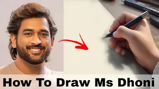 How to draw Ms Dhoni 💛 | Pencil sketch of Ms Dhoni