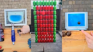 Breaking Glass Bottles and television! Crushing Crunchy & Soft Things! #ASMR
