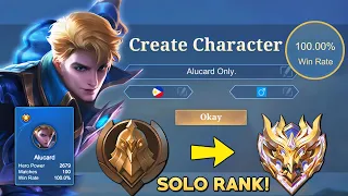 100% WIN RATE FROM WARRIOR TO MYTHIC SOLO RANK - ALUCARD ONLY!! 😱 (hardest challenge ever)