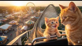 Kitten vs. Rollercoaster (Mama Cat Reacts!)