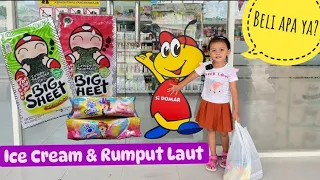 HANIN BERBURU RUMPUT LAUT DAN ICE CREAM DI INDOMARET( WALLS,PADDLE POP,CORNETTO MINI DAN UPIN-IPIN)