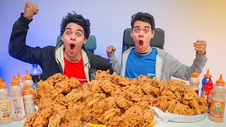 🍗50 Chicken  Challenge تحدي اكل 50 قطعة كنتاكي مع الصوصات