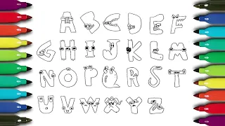 How to Draw Alphabet Lore ABCDEFGHIJKLMNOPQRSTUVWXYZ step by step full drawing tutorial