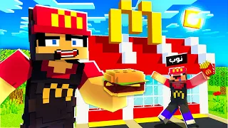ماين كرافت ولكن إشتغلت بمطعم ماكدونالدز !!؟ 🍔🍟 (برجر و بطاطس !)😋 - فلم انميشن ماين كرافت مضحك