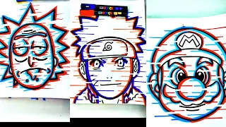 Satisfying Glitch Effect Drawings With Posca Markers!