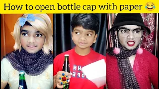 how to open bottle cap with paper 😂 | Arun Karthick