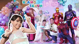 LEIKA ULANG TAHUN KE 7 😍 TOMPEL JATUHIN KUE ULANG TAHUN 😭😭