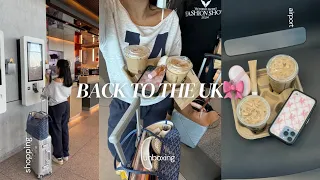 MY TRIP BACK TO THE UK🎀✈️✨*after 1 month* airport, shopping, cooking, unboxing, etc..