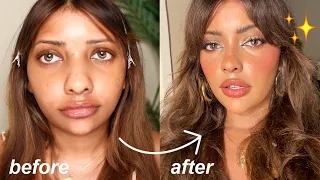 how I FINALLY achieved the "clean girl" makeup look on brown skin. ( tiktok hacks)