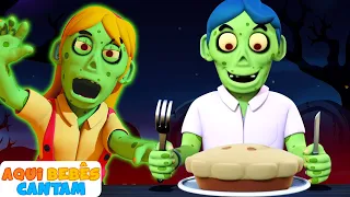 Aqui Bebês Cantam | Canção da Família Zumbi | Canções de Halloween para crianças | Spooky Music