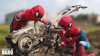 ULTRAMAN & SPIDERMAN BAJAK SAWAH PAKAI TRAKTOR -  Drama Tantangan Bocil Varo Ultraman